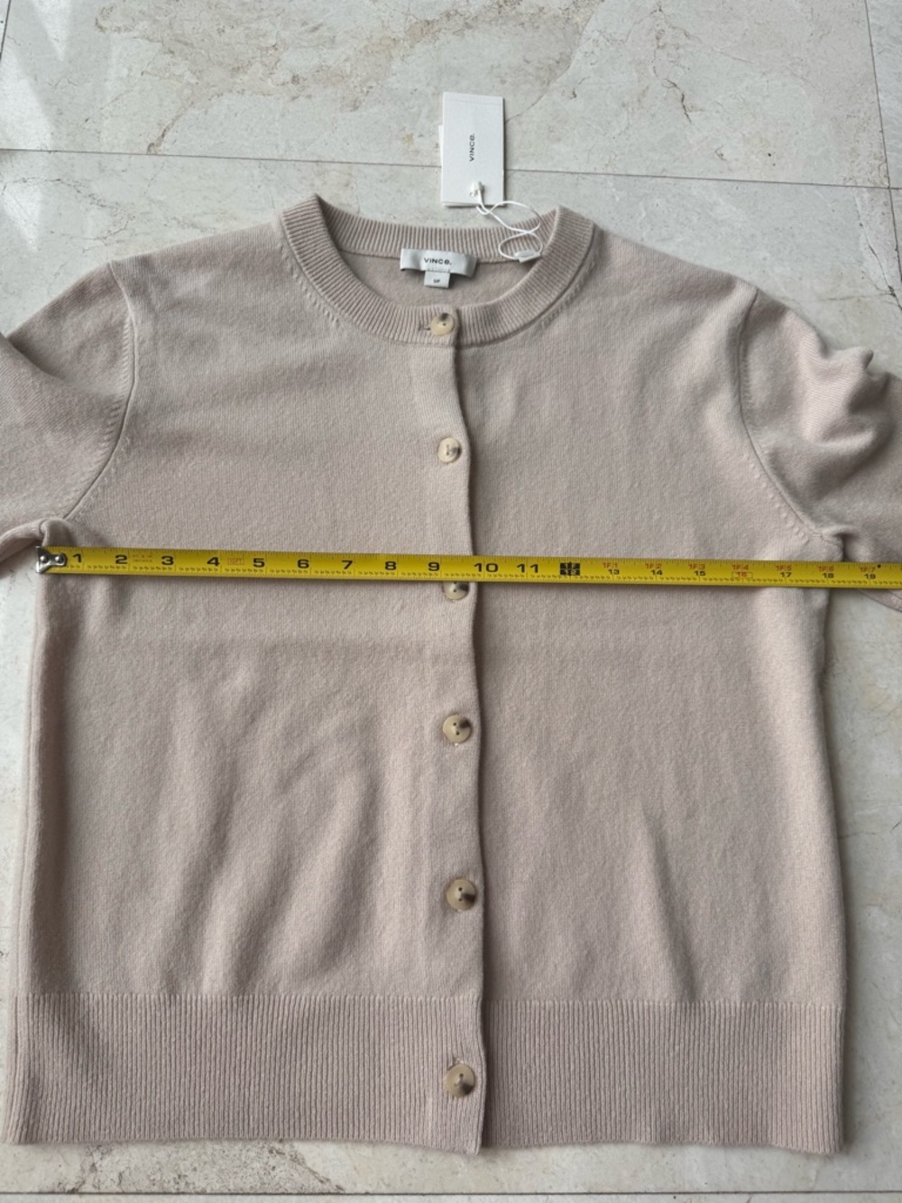 Vince Beige Cashmere Wool Cardigan Sweater size S - Picture 7 of 9